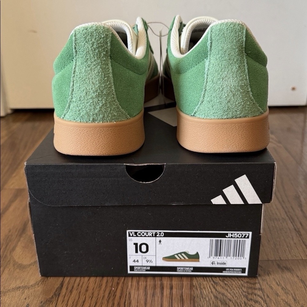 Adidas Men's 10 VL Court 2.0 Sportwear Sneakers Preloved Green Athletic Shoes - Picture 8 of 12